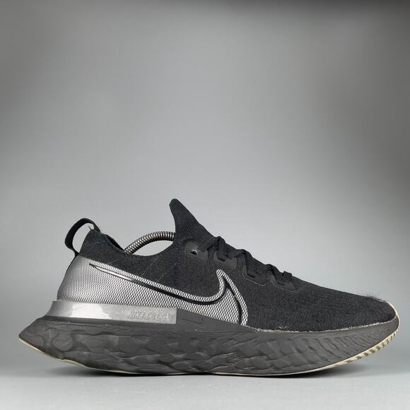 Nike React Infinity Run Flyknit Men\'s 12 Black White Running Shoe Sneakers GUC